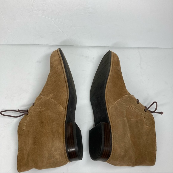 Via Spiga Ignia Booties Lace Up Tan Suede Flat Boots Camel 9 M - Picture 8 of 12